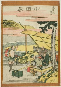 Odawara, z serii „Pięćdziesiąt trzy stacje Tokaido (Tokaido gojusan tsugi)” autorstwa Katsushika Hokusai