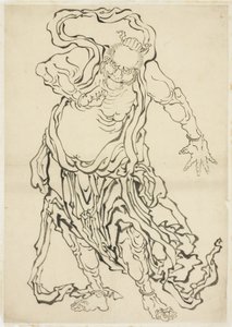Jeden z Nio (Strażnik), c.1815-1849 (tusz na papierze) autorstwa Katsushika Hokusai