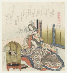 otwarta muszla Katatsugai Porównanie wierszy i muszli Genroku (tytuł serii) Genroku kasen kaiawase (tytuł serii na obiekcie) autorstwa Katsushika Hokusai