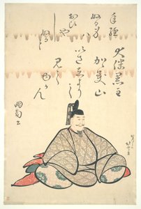 Ōtomo no Kuronushi, z cyklu „Portrety sześciu poetów” autorstwa Katsushika Hokusai