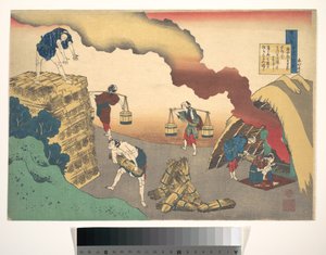 Wiersz autorstwa Gon-Chūnagona Sadaie, z cyklu „Sto wierszy wyjaśnionych przez pielęgniarkę” (Hyakunin isshu uba ga etoki) autorstwa Katsushika Hokusai