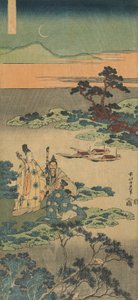 Rycina z cyklu „Prawdziwe lustro chińskich i japońskich wierszy autorstwa Katsushika Hokusai