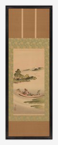 Krajobraz rzeczny: prom i góra Fuji, okres Edo, 1842. autorstwa Katsushika Hokusai