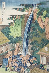 Wodospad Rōben przy górze Ōyama w prowincji Sagami autorstwa Katsushika Hokusai