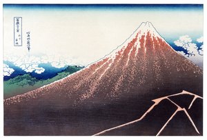 Sanka Haku z 36 widoków na górę Fuji, wyd. ok. 1890 (kolorowy drzeworyt) autorstwa Katsushika Hokusai