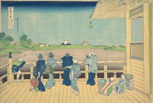Sala Sazai w Świątyni Pięciuset Arhatów Gohyaku Rakanji Sazaido, z..., ca. 1830-32. autorstwa Katsushika Hokusai