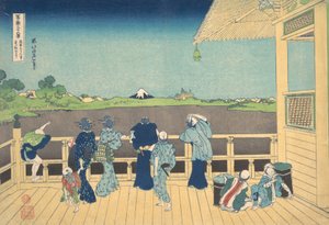Sala Sazai w Świątyni Pięciuset Arhatów Gohyaku Rakanji Sazaido, z..., ca. 1830-32. autorstwa Katsushika Hokusai