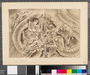 Sceny z wojny między Japonią a Koreą, koniec XVIII - pierwsza połowa XIX wieku (tusz i płótno na papierze) autorstwa Katsushika Hokusai