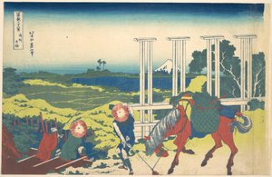 Senju w prowincji Musashi (Bushū Senju), z cyklu „Trzydzieści sześć widoków góry Fuji” (Fugaku sanjūrokkei) autorstwa Katsushika Hokusai
