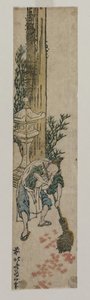 Kapitan grabi liście klonu autorstwa Katsushika Hokusai