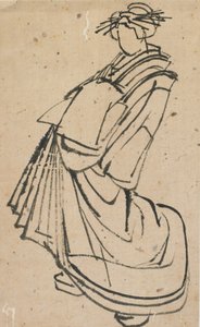 Szkic kurtyzany, koniec XVIII – początek XIX wieku. autorstwa Katsushika Hokusai