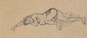 Śpiący, koniec XVIII-początek XIX wieku. autorstwa Katsushika Hokusai