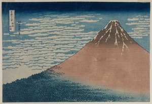 Południowy wiatr, czyste niebo, z serii Trzydzieści sześć widoków na górę Fuji autorstwa Katsushika Hokusai