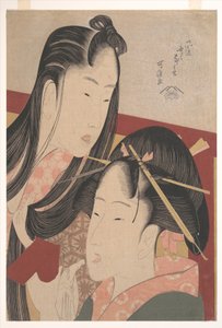 „Skrzypienie pomidora ziemnego” z serii „Siedem modnych, bezużytecznych nawyków” (Furyu nakute nana kuse) autorstwa Katsushika Hokusai
