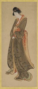 Stojąca postać wysokiej dziewczyny, koniec XVIII-początek XIX wieku. autorstwa Katsushika Hokusai