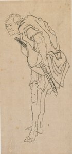 Stojący mężczyzna, koniec XVIII-początek XIX wieku. autorstwa Katsushika Hokusai