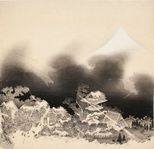 Burza w górach autorstwa Katsushika Hokusai