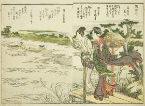 Rzeka Sumida, od obj. 1 ilustrowanej książki „Piękne widoki na wschodnią stolicę w skrócie (Toto shokei ichiran)” autorstwa Katsushika Hokusai
