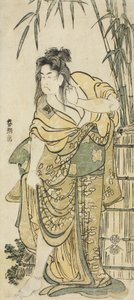 Aktor Ichikawa Komazo jako kobieta z rozczochranymi włosami, ok. 1791 r. autorstwa Katsushika Hokusai
