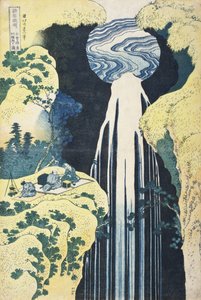 Wodospad Amida na odległych krańcach drogi Kisokaidō autorstwa Katsushika Hokusai