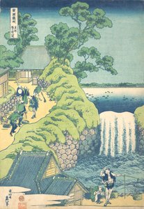 Wodospady w Aoigaoka we wschodniej stolicy Toto Aoigaoka no taki, z serii A Tour o... autorstwa Katsushika Hokusai