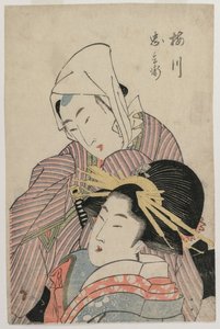 Kochankowie Umegawa i Chubei autorstwa Katsushika Hokusai