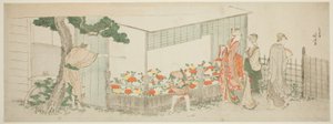 Pokaz piwonii autorstwa Katsushika Hokusai