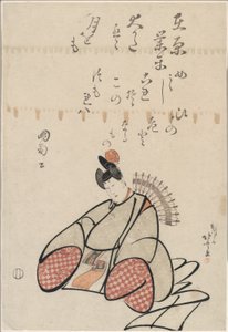 Poeta Ariwara No Narihira z serii Sześciu Nieśmiertelnych Poetów (Rokkasen) autorstwa Katsushika Hokusai