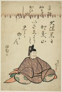 Poeta Otomo no Kuronushi z cyklu Sześciu Nieśmiertelnych Poetów (Rokkasen) autorstwa Katsushika Hokusai