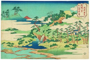 Święta Fontanna na szczycie Castle Peak autorstwa Katsushika Hokusai