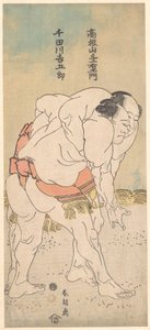 Zapaśnicy sumo Takaneyama Yoichiemon i Sendagawa Kichigorō autorstwa Katsushika Hokusai