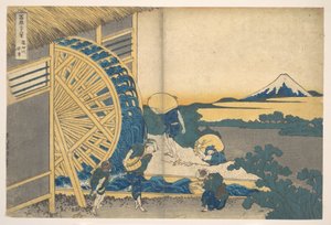 Koło wodne w Onden (Onden no suisha), z cyklu „Trzydzieści sześć widoków góry Fuji” (Fugaku sanjūrokkei) autorstwa Katsushika Hokusai