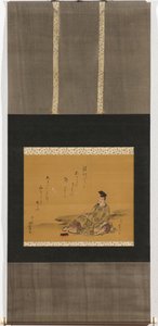 Boski poeta Kakinomoto no Hitomaro autorstwa Katsushika Hokusai