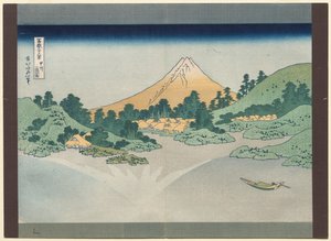 Trzydzieści sześć widoków na górę Fuji: powierzchnia jeziora Misaka w prowincji Kai autorstwa Katsushika Hokusai