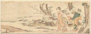 Trzy kobiety nad stawem autorstwa Katsushika Hokusai