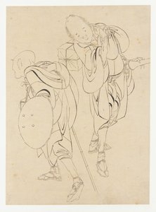 Podróżnicy, koniec XVIII-początek XIX wieku. autorstwa Katsushika Hokusai