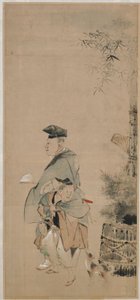 Dwóch Artystów Przechadzających się po Nowym Roku, okres Edo, ca. 1798-1801. autorstwa Katsushika Hokusai