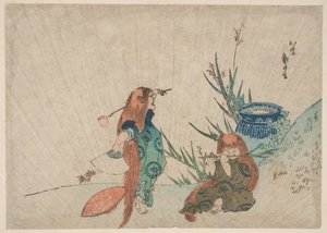 Dwa Shōjō autorstwa Katsushika Hokusai