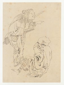 Dwóch myśliwych, okres Edo, XIX wiek. autorstwa Katsushika Hokusai