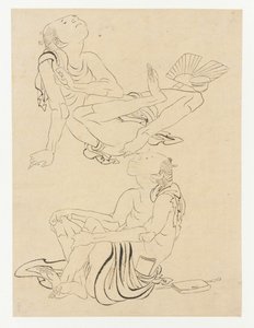 Dwóch mężczyzn odpoczywających latem, okres Edo, XIX wiek. autorstwa Katsushika Hokusai