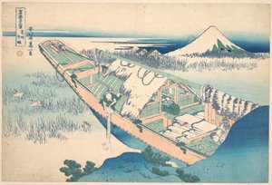 Ushibori w prowincji Hitachi (Jōshū Ushibori), z cyklu „Trzydzieści sześć widoków góry Fuji” (Fugaku sanjūrokkei) autorstwa Katsushika Hokusai
