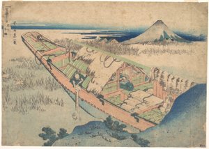 Ushibori w prowincji Hitachi (Jōshū Ushibori), z cyklu „Trzydzieści sześć widoków góry Fuji” (Fugaku sanjūrokkei) autorstwa Katsushika Hokusai