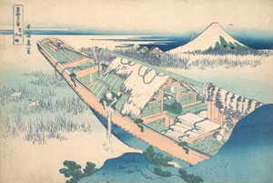 Ushibori w prowincji Hitachi Joshu Ushibori, z cyklu Trzydzieści sześć widoków…, ca. 1830-32. autorstwa Katsushika Hokusai
