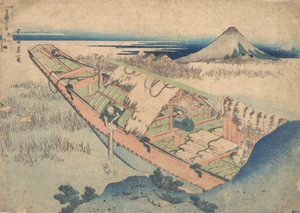 Ushibori w prowincji Hitachi Joshu Ushibori, z cyklu Trzydzieści sześć widoków…, ca. 1830-32. autorstwa Katsushika Hokusai