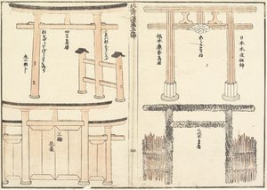 Różne typy łuków torii, 1816 autorstwa Katsushika Hokusai