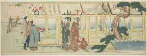 Oglądanie obrazów wotywnych autorstwa Katsushika Hokusai