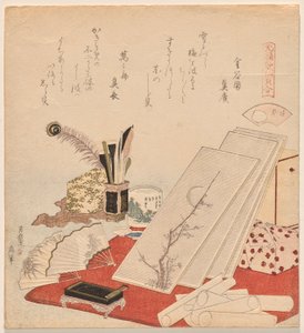 Białe muszle, z serii Genroku Poem-Shell Matching Game autorstwa Katsushika Hokusai