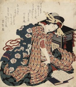 Kobieta czytająca książkę, 1822 autorstwa Katsushika Hokusai