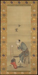 Kobieta przędąca jedwab autorstwa Katsushika Hokusai