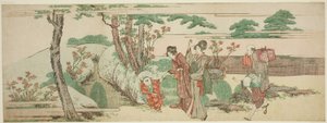 Kobiety i dzieci wychodzą na piknik autorstwa Katsushika Hokusai